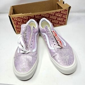 NEW Vans Old Skool Cracked Leather Rose Gold‎ Sneakers VN0A3WKT9X9 M 10 W 11.5.